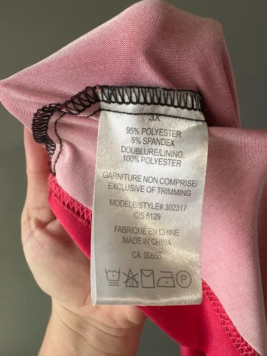 Penningtons Plus Size 3X Black Pink Ombre Dress Sleeveless Stretch Midi - Picture 8 of 8